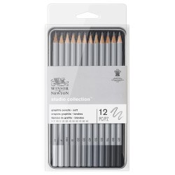 Winsor&Newton studio collection zestaw 12 grafitowych ołówków soft