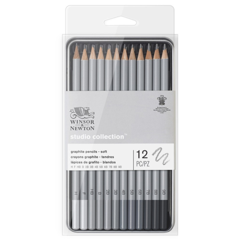 Winsor&amp;Newton studio collection set of 12 graphite soft pencils