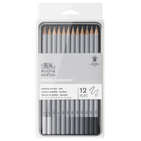 Winsor&amp;Newton studio collection set of 12 graphite soft pencils