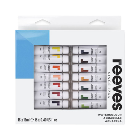 Reeves Watercolor Paint Set in Tubes 18x12ml