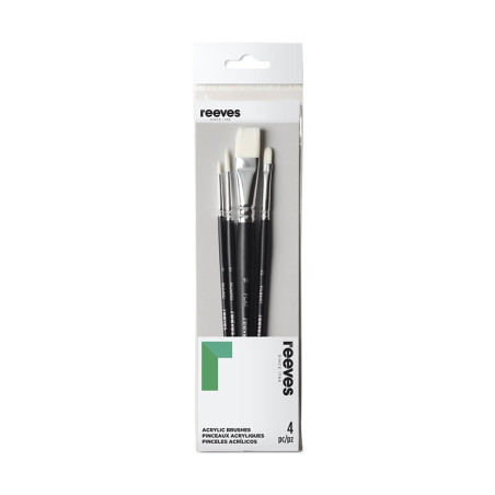 Reeves Acrylic Set of 4 Synthetic Brushes