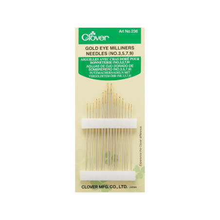 Gold Eye Milliners Needle Set 3, 5, 7, 9
