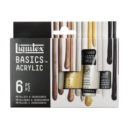 Liquitex basics acrylic paint set Metal Iridescent 6x22ml