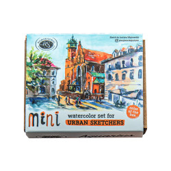 Szmal Zestaw 8 Akwareli W Półkostce Mini Urban Sketchers