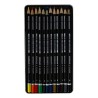 Set of 12 artistic crayons in a wooden frame