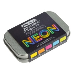 Schmincke akademie neon watercolor set of 5 halves in metal pack