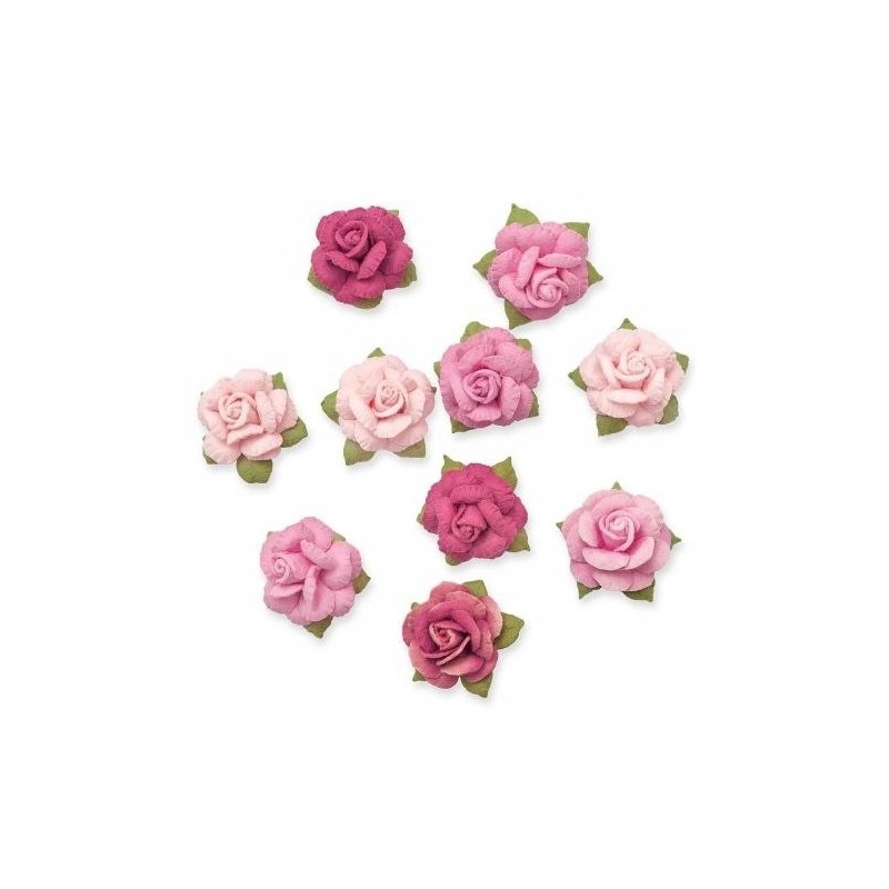 Dp craft paper roses 10 pcs pink and red
