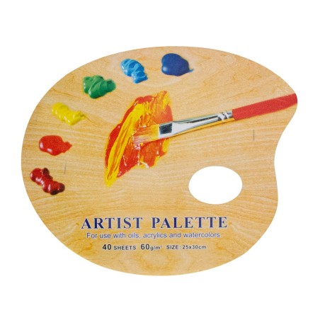 Ripped paper palette oval 25x30cm 40ark 60g