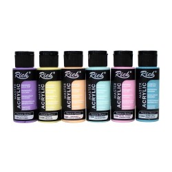 Rich master acrylic pastel mastermix zestaw farb akrylowych 6x60ml