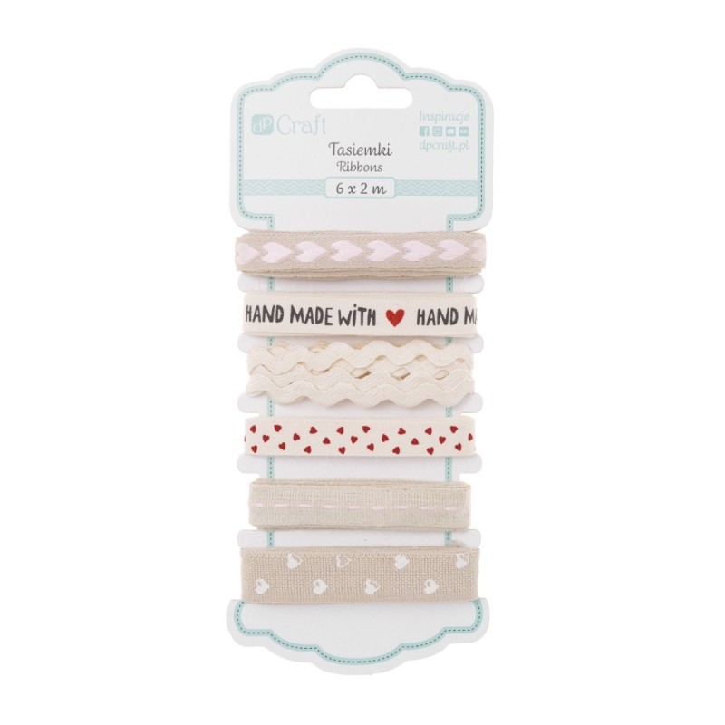 DP Craft handmade with love ribbon set 6 x 2m