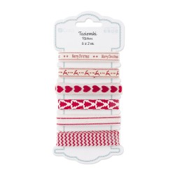 DP Craft festive red ribbon set 6 x 2m