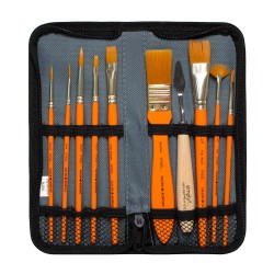 Daler Rowney simply acrylic brushes set synthetic brushes in case