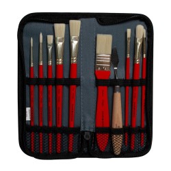 Daler Rowney simply oil brushes set synthetic brushes in case 10