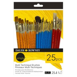 Daler Rowney simply multi technique zestaw pędzli syntetycznych 25 szt