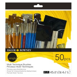 Daler Rowney simply multi technique zestaw pędzli syntetycznych 50 szt
