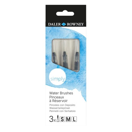 Daler Rowney simply water brushes zestaw 3 pustych pisaków pędzelkowyc