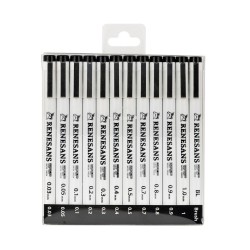 Renesans fineliner set of 12 pieces