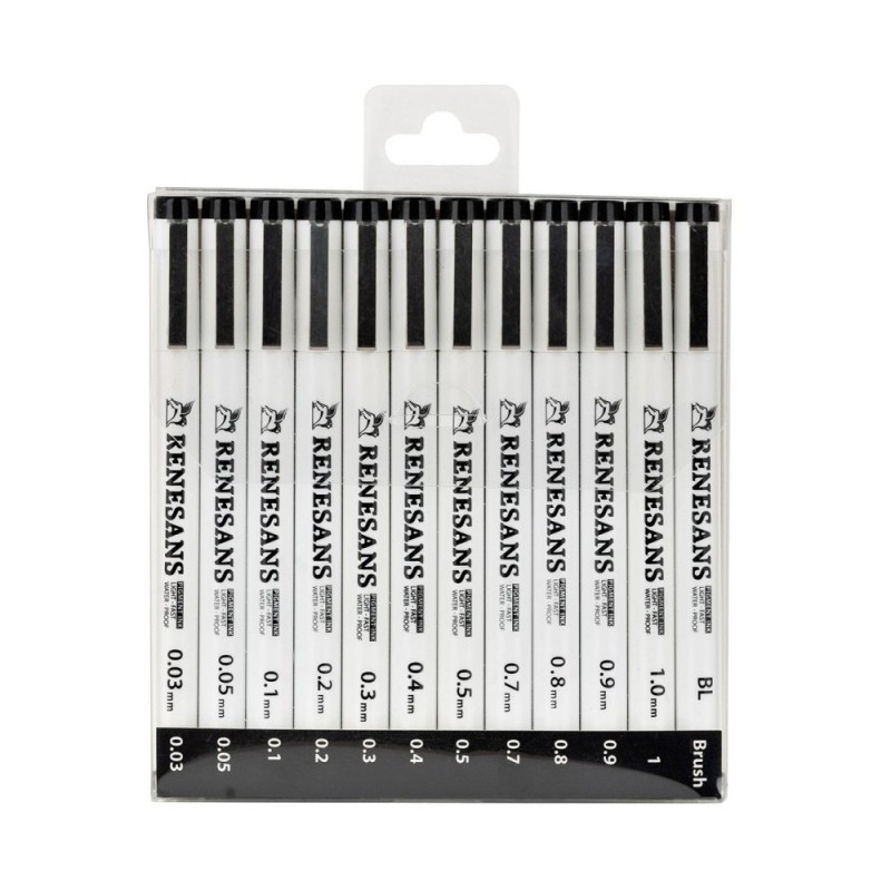 Renesans fineliner set of 12 pieces