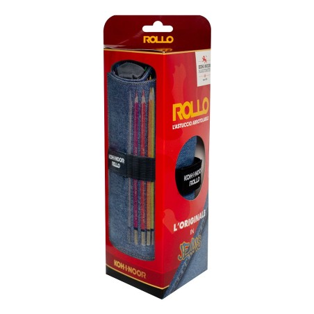 Koh i noor piórnik zwijany jeansowy na 24 kredki