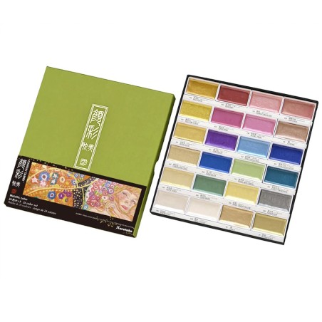 Kuretake gansai tambi metallic set of 24 watercolors