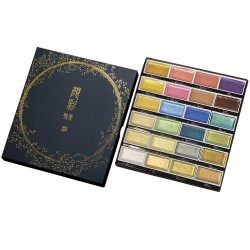 Kuretake gansai tambi metallic 2 set of 24 watercolors