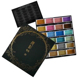 Kuretake gansai tambi metallic 2 set of 24 watercolors
