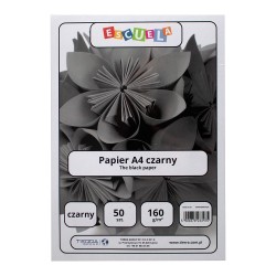Escuela papier czarny A4 160g 50 arkuszy