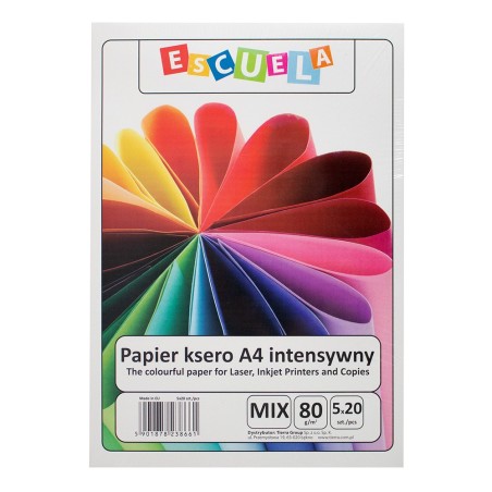 Escuela photocopy paper intense colors A4 80g 100 sheets