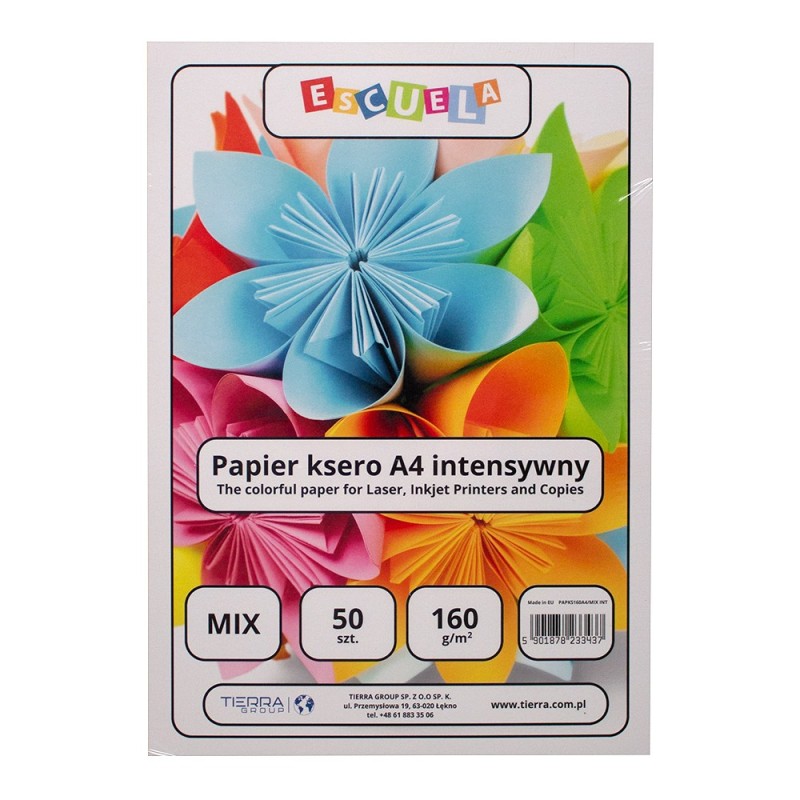 Escuela photocopy paper intense colors A4 160g 50 sheets