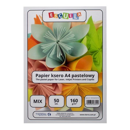 Escuela papier ksero pastelowe kolory A4 160g 50 arkuszy