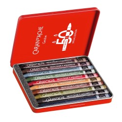 Caran d'Ache neocolor II dark wax pastels 10 pieces metal pack