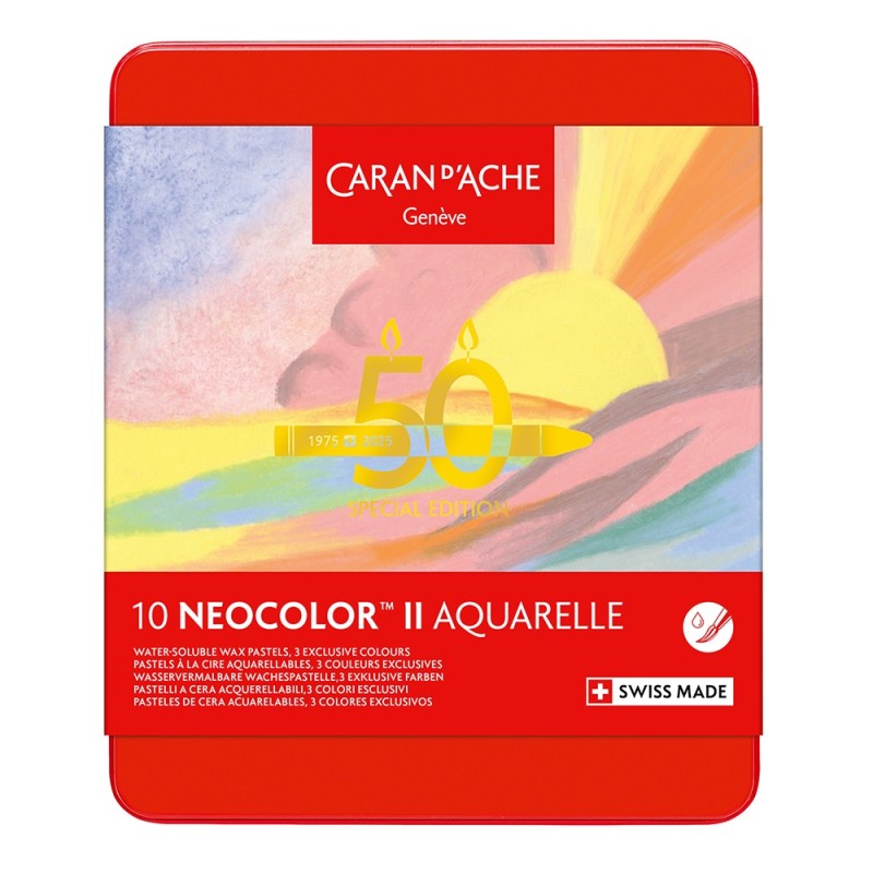 Caran d'Ache neocolor II pastels wax pastels 10 pieces metal packaging
