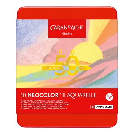 Caran d'Ache neocolor II pastels wax pastels 10 pieces metal packaging