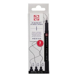 Talens pigment fineliner medium zestaw 3 cienkopisów