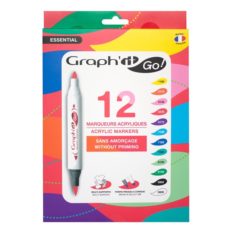 Graphit GO essential zestaw markerów akrylowych 12 sztuk