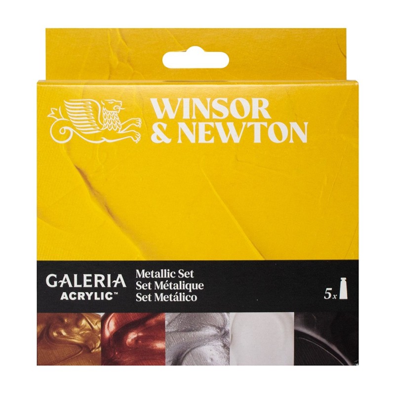 Winsor&Newton galeria metallic zestaw farb akrylowych 5x60 ml