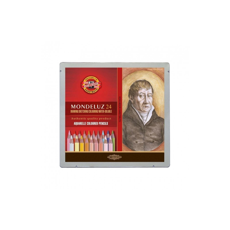 Koh-i-noor mondeluz set of 24 watercolors crayons portrait of metal pa