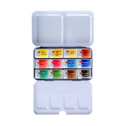 White Nights watercolor paints 12 colors metal packaging