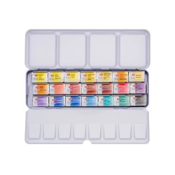 Białe noce farby akwarelowe 21 kolorów Elena Bazanova metalowe opakowanie