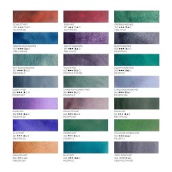 Białe noce farby akwarelowe granulujące 21 kolorów metalowe opakowanie