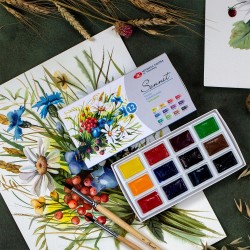 Sonnet farby akwarelowe botanica 12 kolorów kartonowe opakowanie
