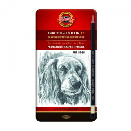 Koh-i-noor toison d'or zestaw 12 profesjonalnych ołówków 8B-2H - sklep