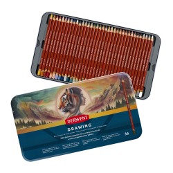 Derwent drawing zestaw 36 rysunkowych kredek metalowe opakowanie