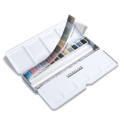 Sennelier l'aquarelle Neutral colours zestaw akwareli w półkostkach 12 sztuk metalowe etui