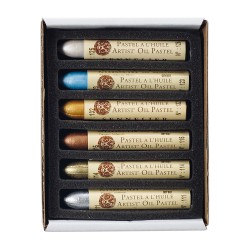 Sennelier iridescent set of metallic oil pastels 6 pcs