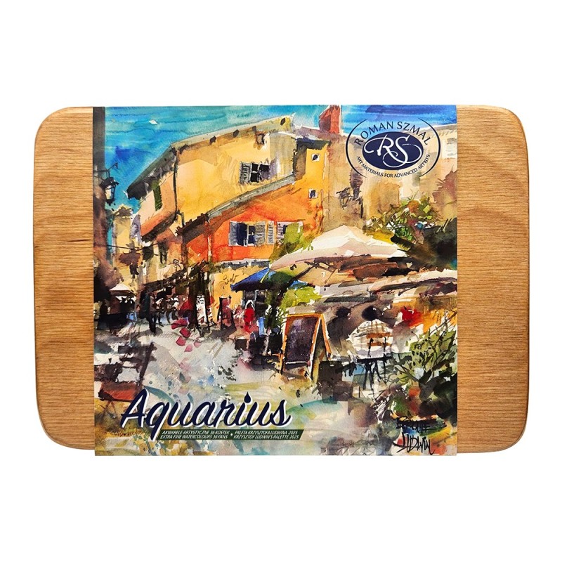 Szmal aquarius zestaw 36 akwareli w kostce Krzysztof Ludwin 2025 drewniana kaseta