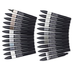 Winsor&Newton promarker grey and black set of 24 colors