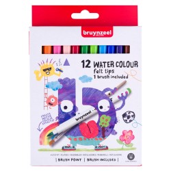 Bruynzeel water colour zestaw 12 pisaków+ pędzelek