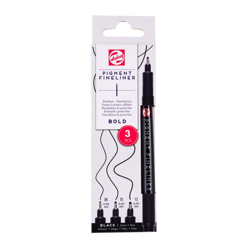 Talens pigment fineliner bold set of 3 fineliners