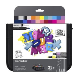 Winsor&Newton promarker modern lettering zestaw 25 sztuk